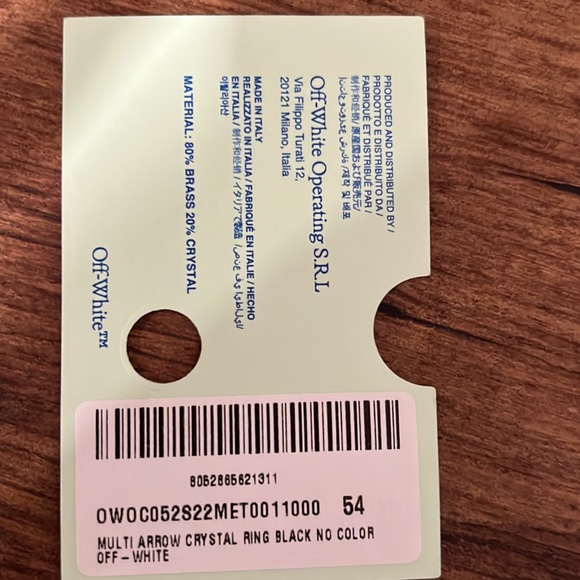 Off-White Multi Arrow Black Crystal Ring size EU 54 US 7.25 - Picture 5 of 6